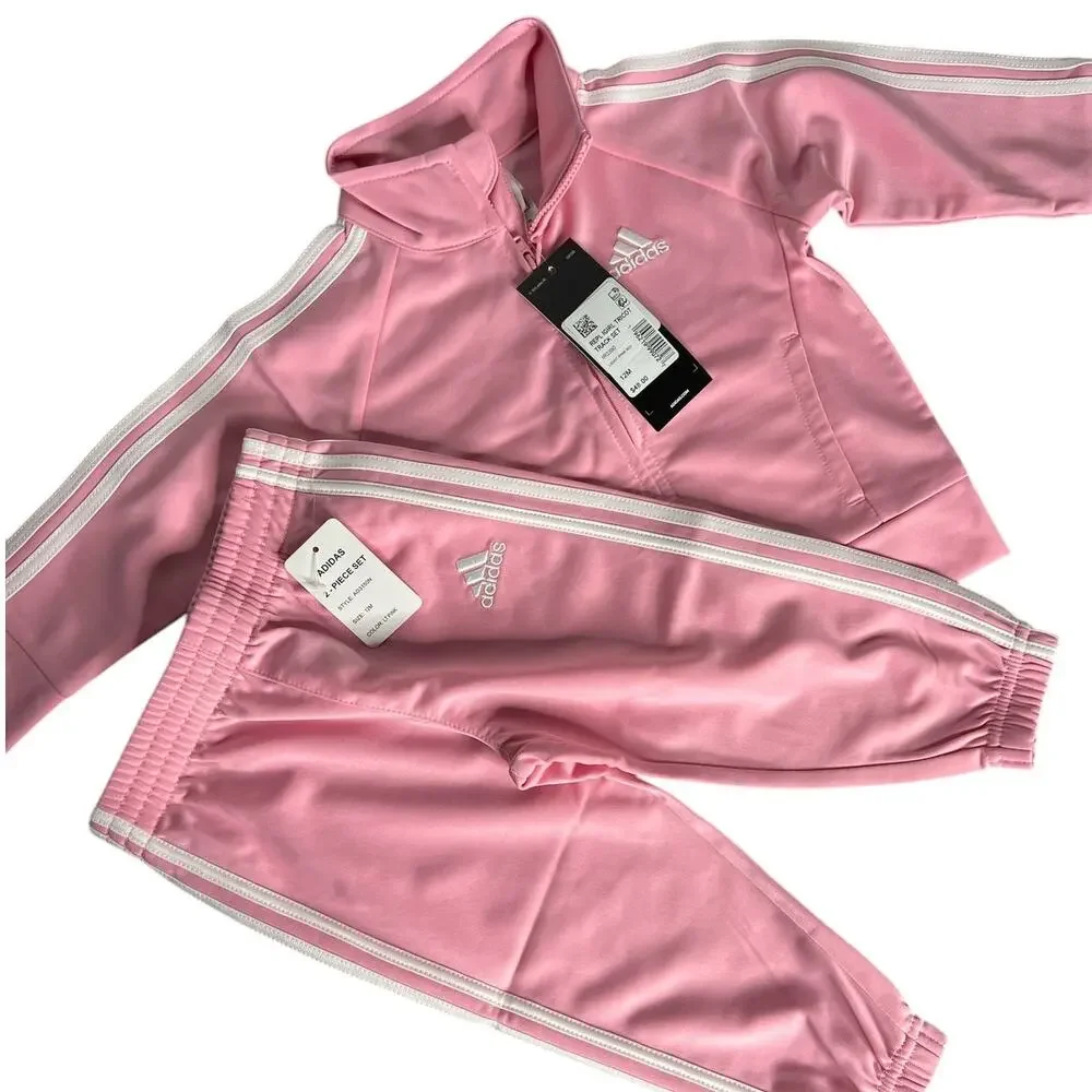 Adidas Girls 2 Piece Track Suit 12 month New - Picture 1 of 5